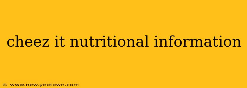 cheez it nutritional information