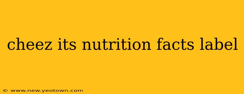 cheez its nutrition facts label