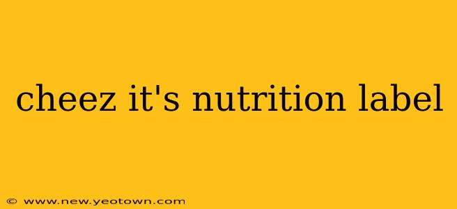 cheez it's nutrition label