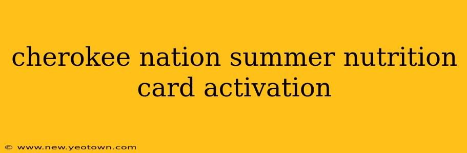 cherokee nation summer nutrition card activation