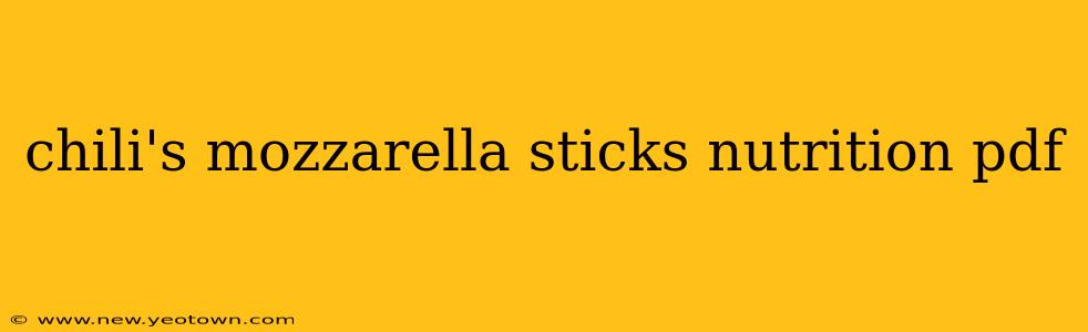 chili's mozzarella sticks nutrition pdf