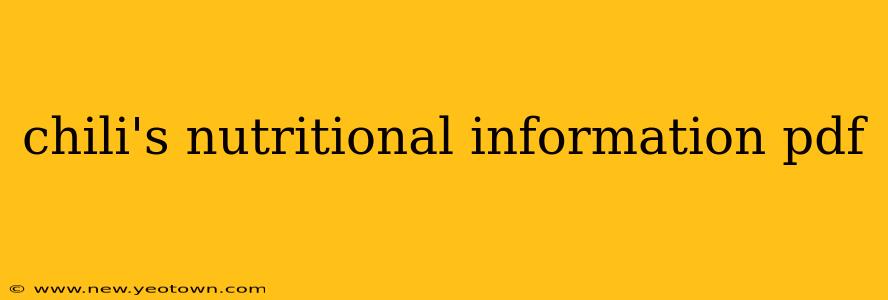 chili's nutritional information pdf