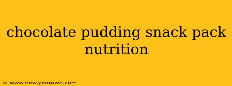 chocolate pudding snack pack nutrition