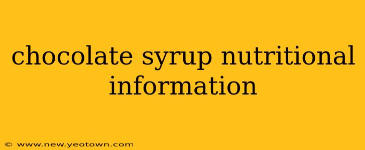 chocolate syrup nutritional information