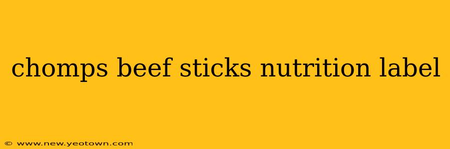 chomps beef sticks nutrition label