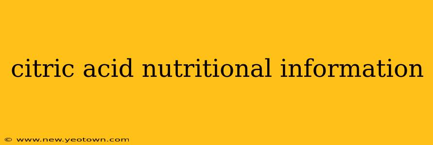 citric acid nutritional information