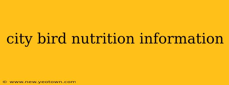 city bird nutrition information