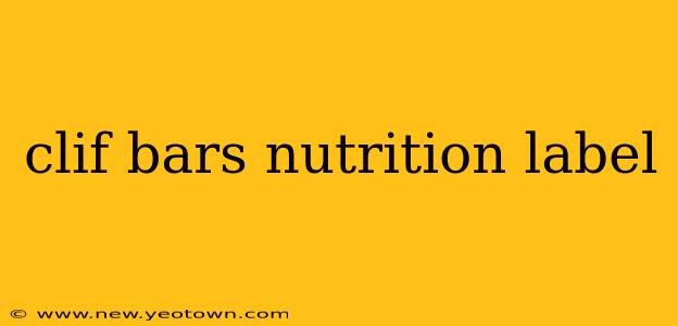 clif bars nutrition label