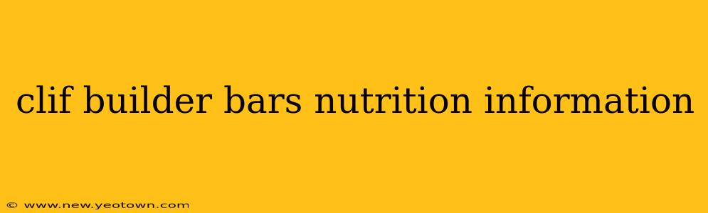 clif builder bars nutrition information