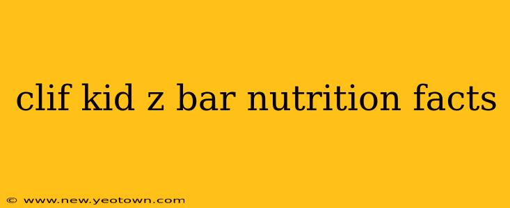 clif kid z bar nutrition facts