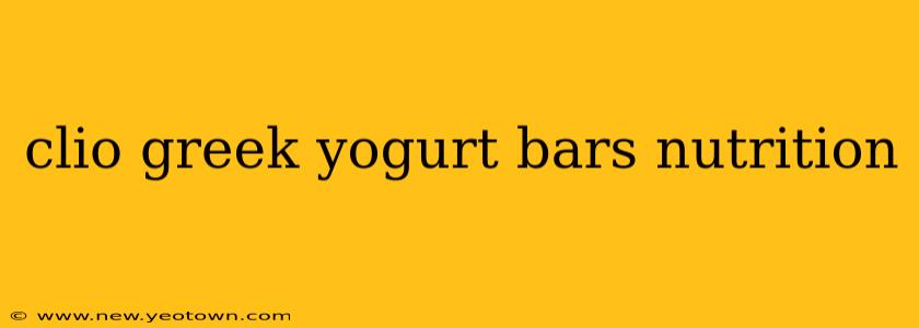 clio greek yogurt bars nutrition