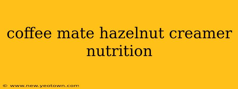 coffee mate hazelnut creamer nutrition