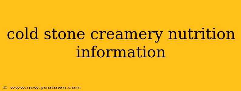 cold stone creamery nutrition information