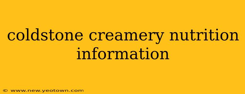 coldstone creamery nutrition information
