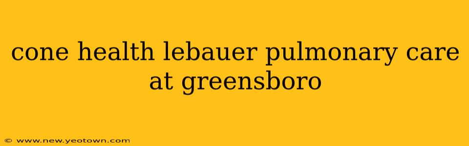 cone health lebauer pulmonary care at greensboro
