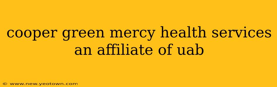 cooper green mercy health services an affiliate of uab
