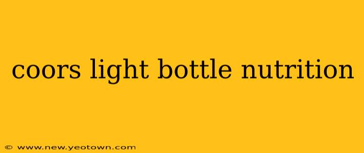 coors light bottle nutrition