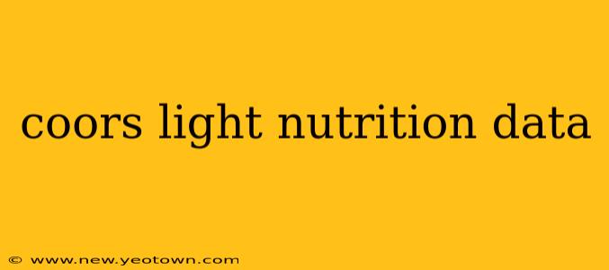 coors light nutrition data