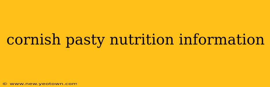 cornish pasty nutrition information