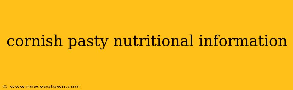 cornish pasty nutritional information