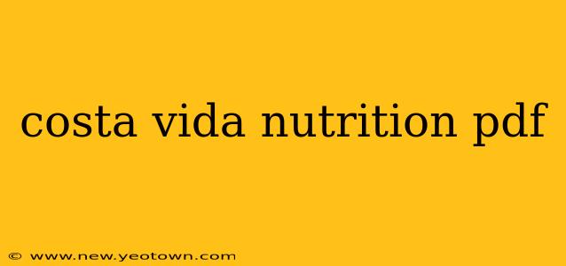 costa vida nutrition pdf
