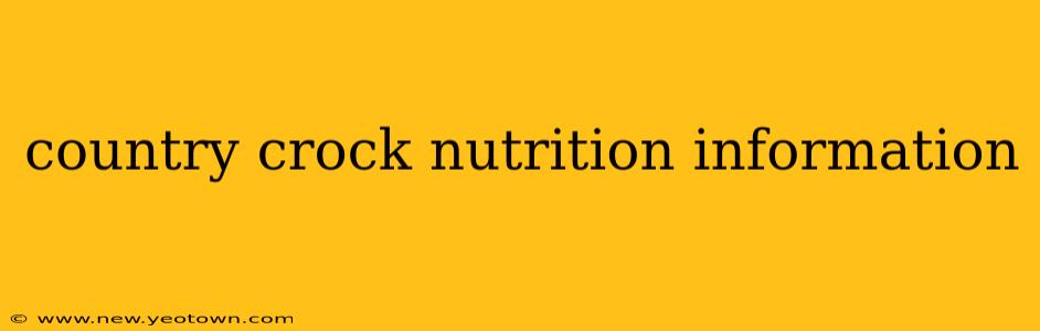 country crock nutrition information