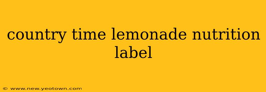 country time lemonade nutrition label