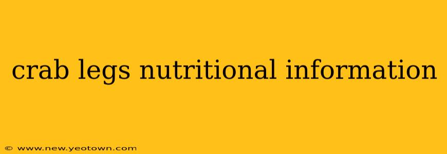 crab legs nutritional information