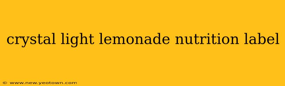 crystal light lemonade nutrition label