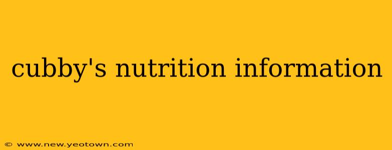 cubby's nutrition information