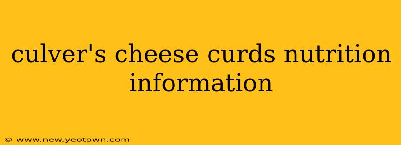 culver's cheese curds nutrition information