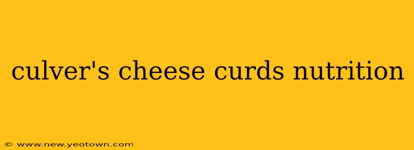 culver's cheese curds nutrition