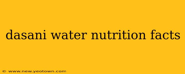 dasani water nutrition facts