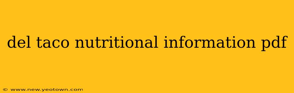 del taco nutritional information pdf
