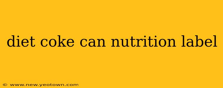 diet coke can nutrition label