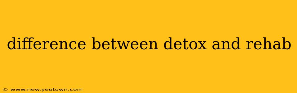 difference between detox and rehab