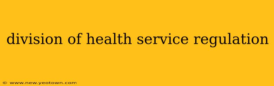 division of health service regulation