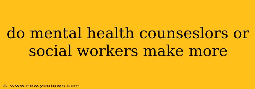 do mental health counseslors or social workers make more