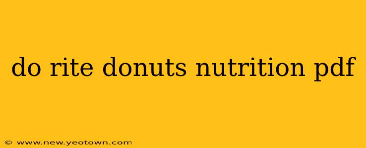 do rite donuts nutrition pdf