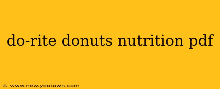 do-rite donuts nutrition pdf