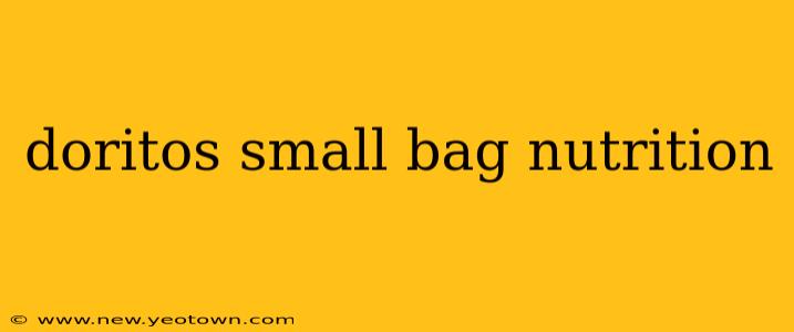 doritos small bag nutrition
