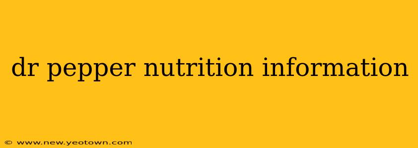 dr pepper nutrition information
