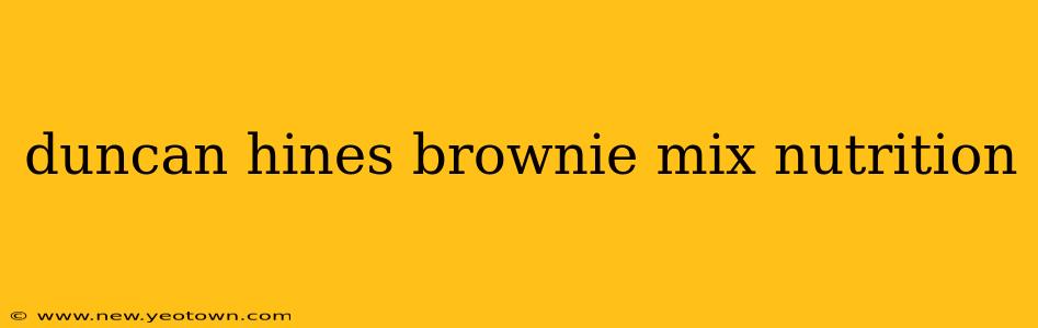 duncan hines brownie mix nutrition