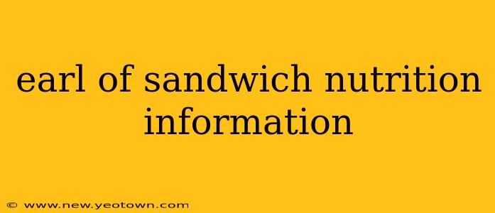 earl of sandwich nutrition information