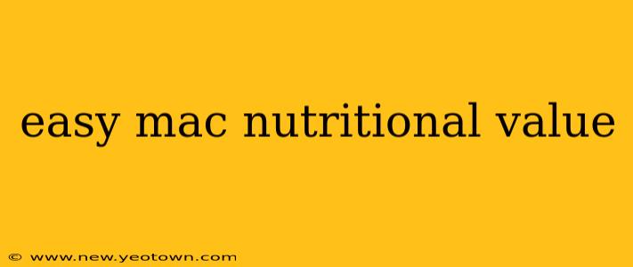 easy mac nutritional value