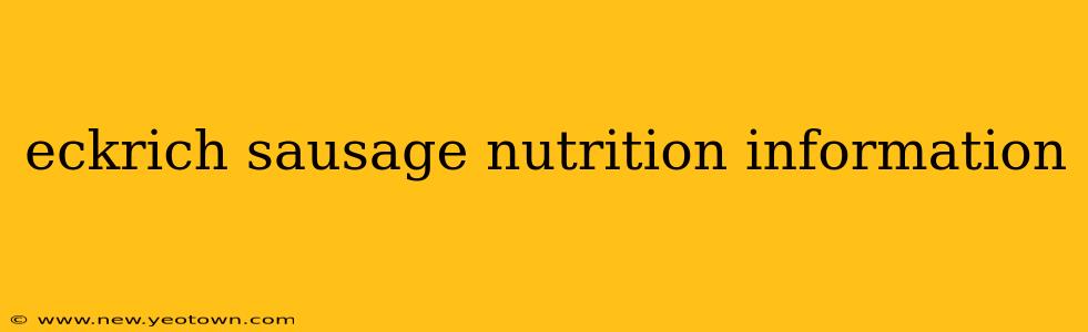 eckrich sausage nutrition information