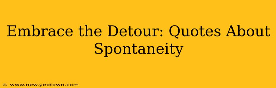 Embrace the Detour: Quotes About Spontaneity