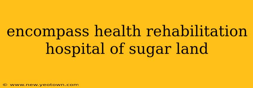 encompass health rehabilitation hospital of sugar land