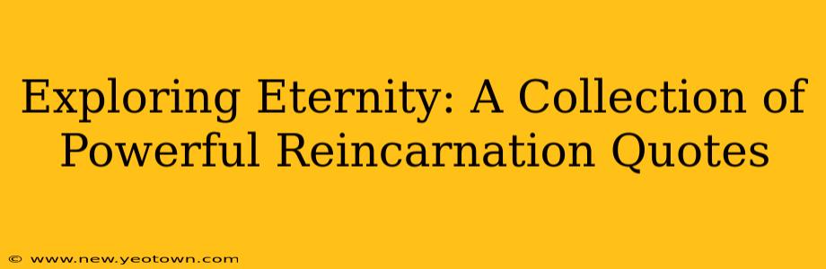 Exploring Eternity: A Collection of Powerful Reincarnation Quotes