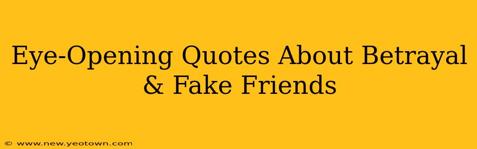 Eye-Opening Quotes About Betrayal & Fake Friends